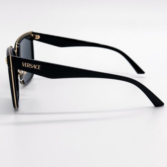 NEW VERSACE SUNGLASSES WOMEN BLACK GOLD EYEWEAR VERSACE VE2278D GB1/87 - Picture 7 of 13
